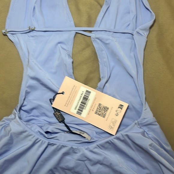 Oh Polly Halterneck Cut-Out Mini Dress Periwinkle Blue - Picture 6 of 11